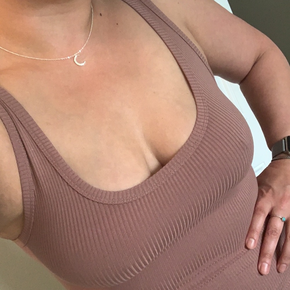 NWT Mauve/Nude/Taupe Colored Long Ribbed Dress